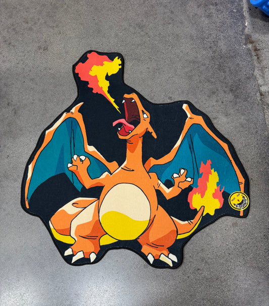 Charizard Area Rugs 3D Print Large Carpet Anime Card Rugs for Boys Girls Kids Bedroom Non-Slip Floor Mat for Living Room Home Decor Rug 2' x 3'