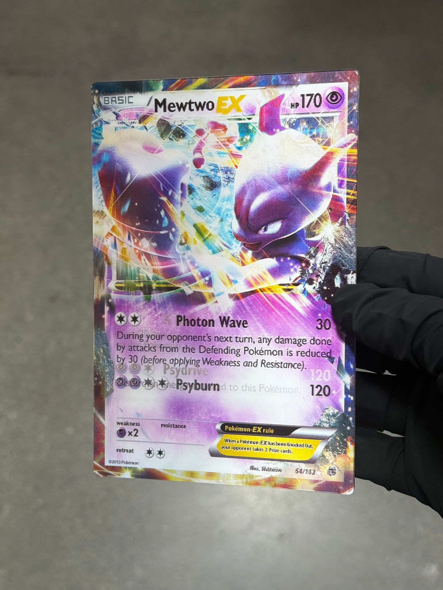 Mewtwo ex Anime 3D Motion Waterproof Sticker Pokemon