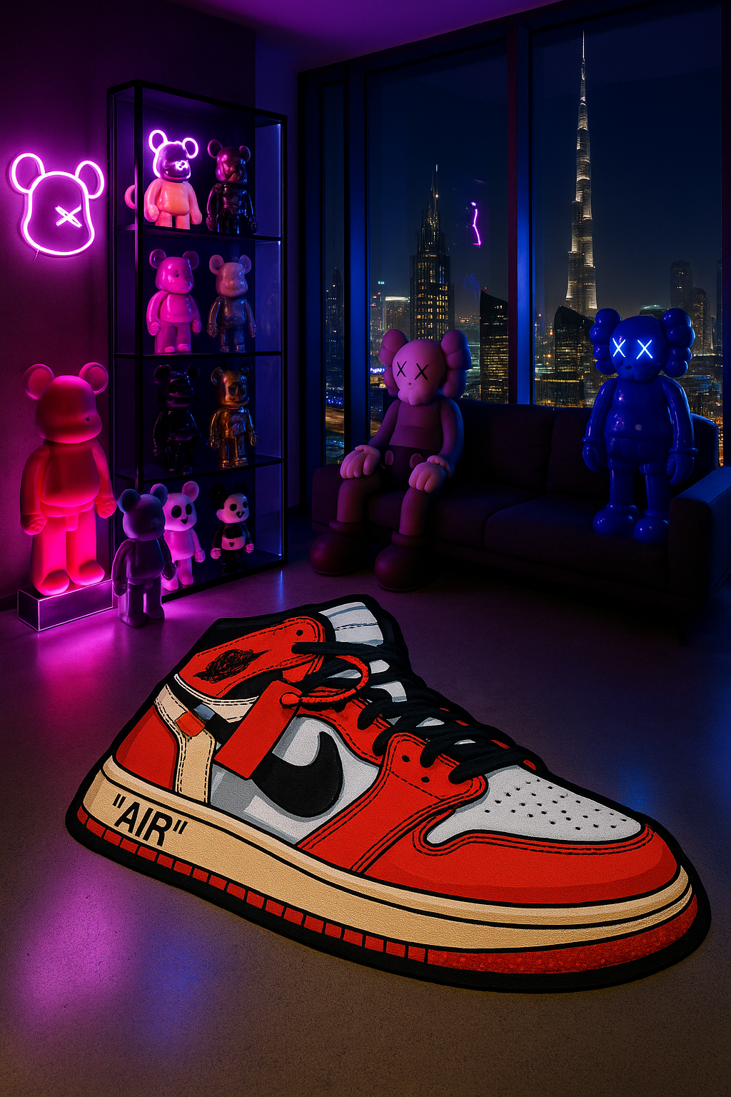 Sneaker Off Area Rugs 3D Print Large Carpet Anime Card Rugs for Boys Girls Kids Bedroom Non-Slip Floor Mat for Living Room Home Decor Rug 3 ftx 3'ft