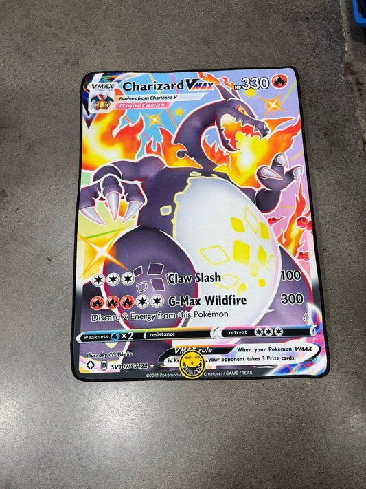 Charizard Vmax Area Rugs 3D Print Large Carpet Anime Card Rugs for Boys Girls Kids Bedroom Non-Slip Floor Mat for Living Room Home Decor Rug 2' x 3'