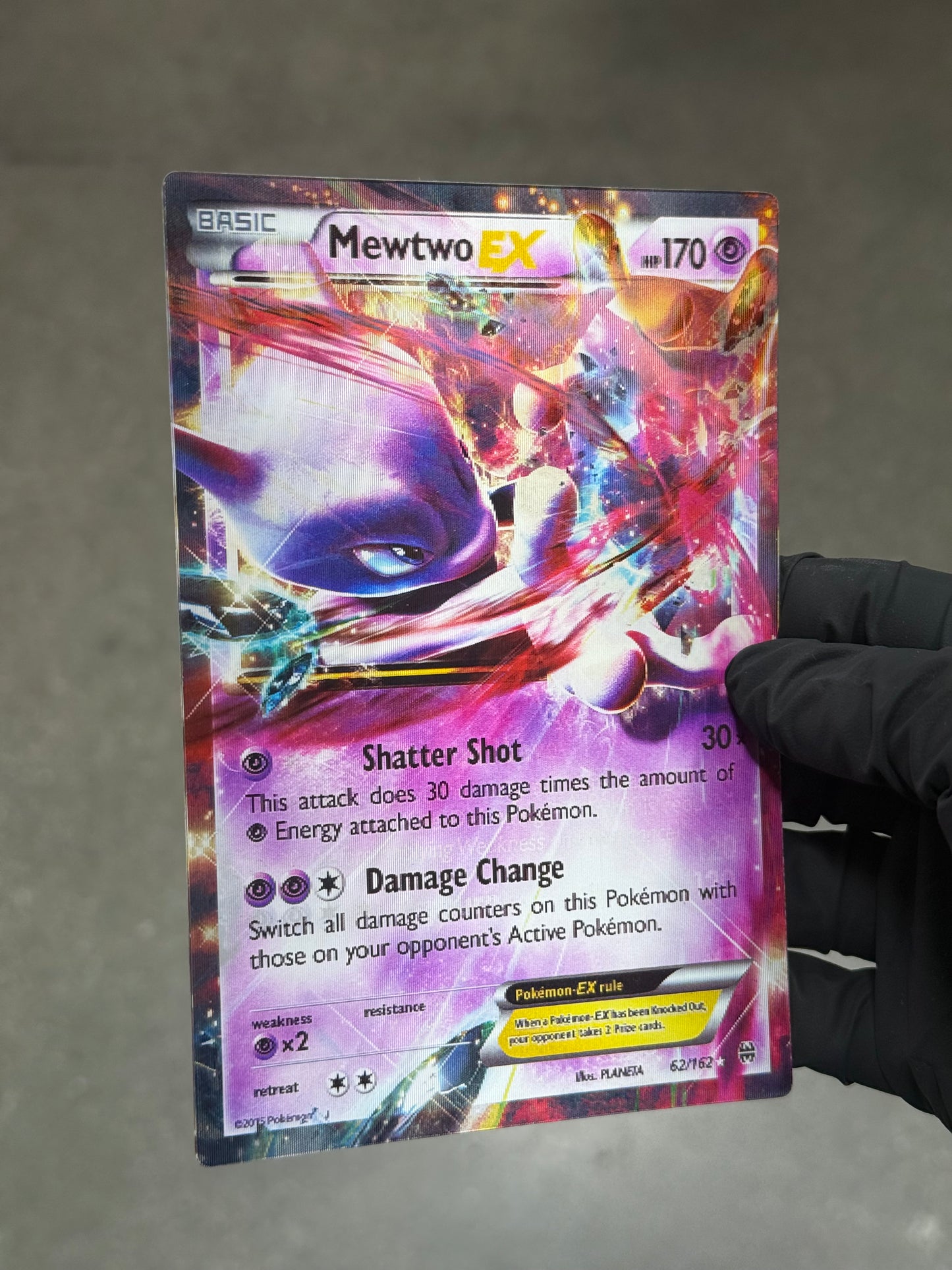 Mewtwo ex Anime 3D Motion Waterproof Sticker Pokemon