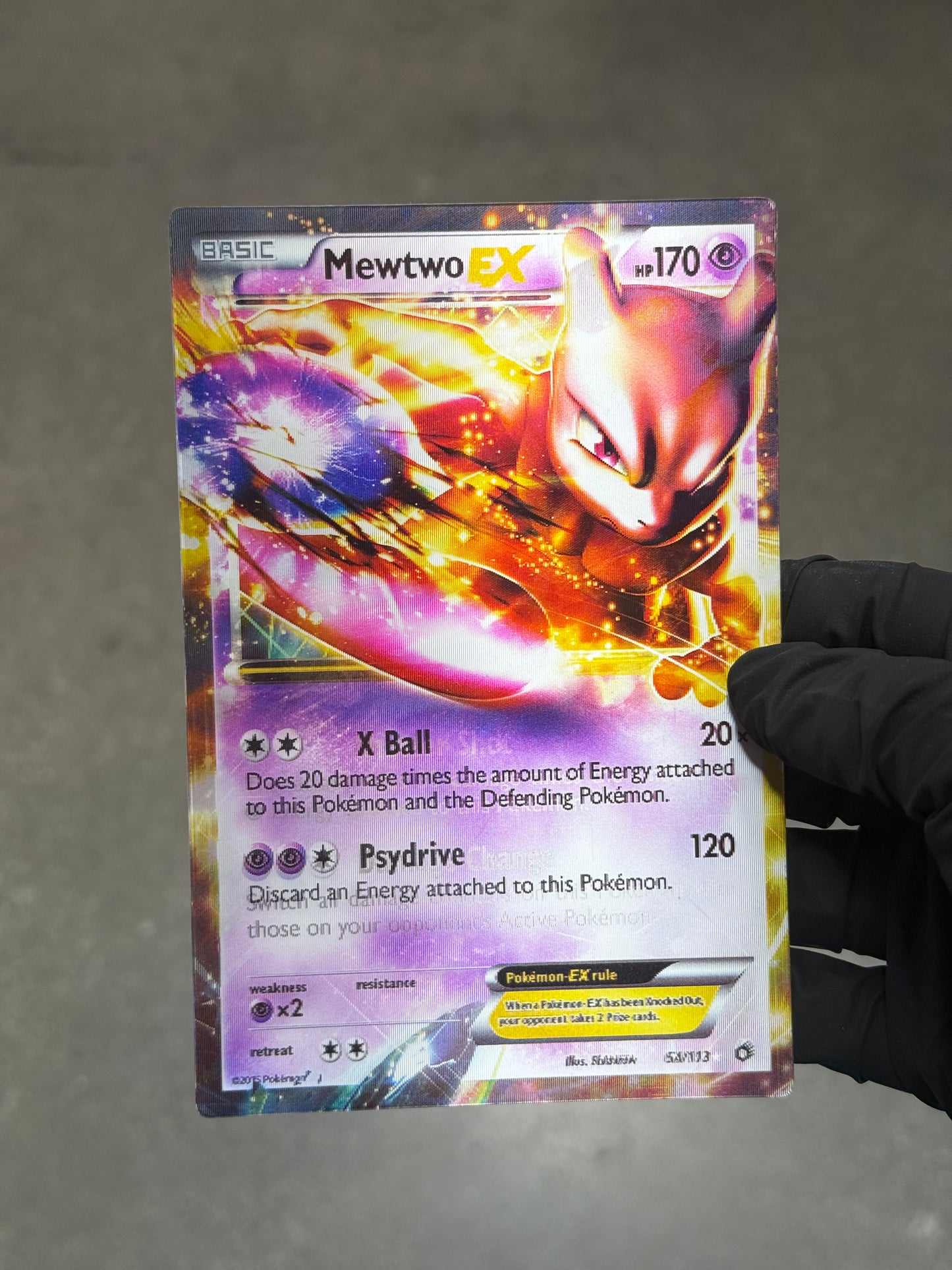 Mewtwo ex Anime 3D Motion Waterproof Sticker Pokemon