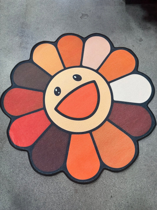 Brown flower Rug